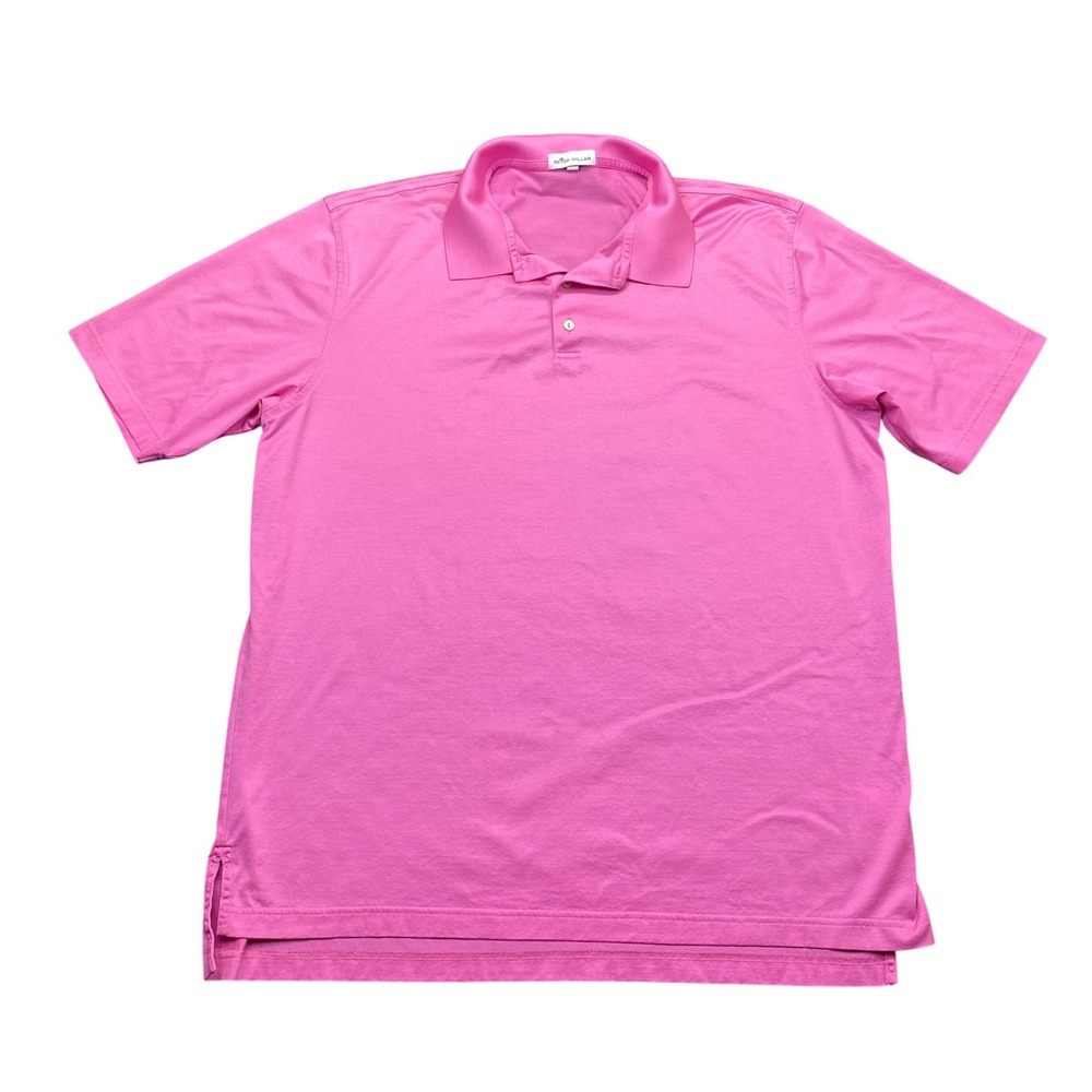 Peter Millar Mens XL Pink 100% Cotton Short Sleeve Polo Shirt MS19K01